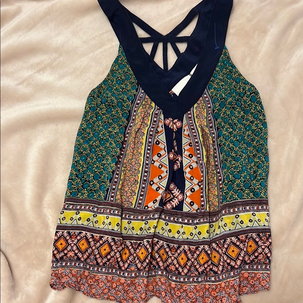 Anthropologie-Maeve Colorful Sleeveless Tank Top